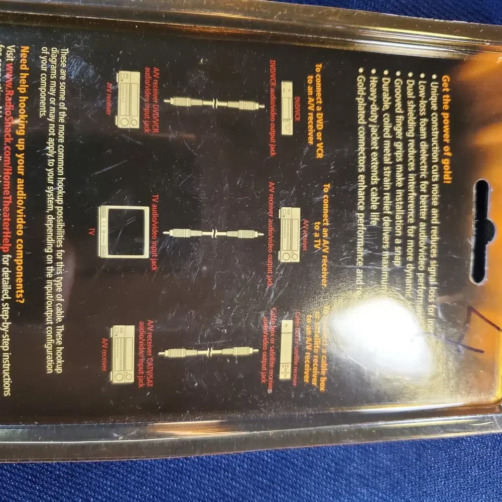 Radio Shack Mono/Audio Cable - Gold Series 3' NEW #15-1518
